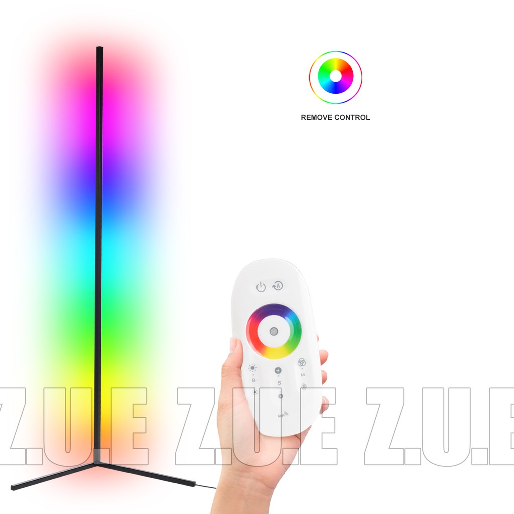 shopee: Smart Music aura sync LED corner rgb floor lamp.Simple and modern Standing Lamp,bedroom lamp,nordic floor lamp (0:2:Features:Dreamy colors NOWIFI;1:2:specification:high 52cm UK plug)