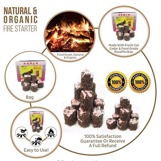 Fire Starter Cubes 40pcs, Natural & Eco Friendly, Perfect for BBQ
