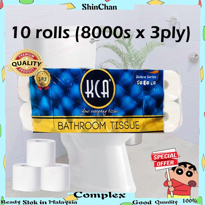 SCC KCA Bathroom Tissue Roll Soft And Hygienic ( 8000s x 3 PLY x 10
