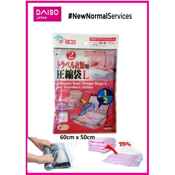 Daiso vacuum storage seal bag with slider Shopee Malaysia