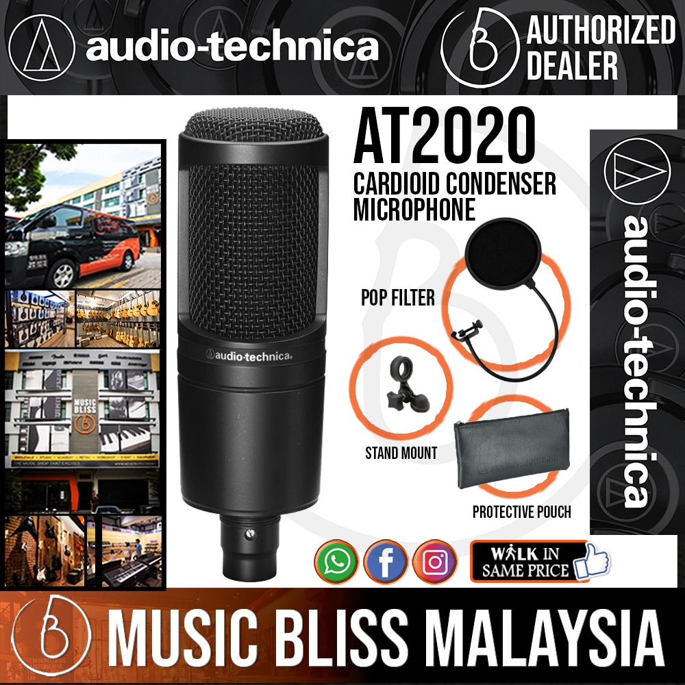 [READY STOCK] Audio Technica AT2020 Cardioid Condenser Microphone with