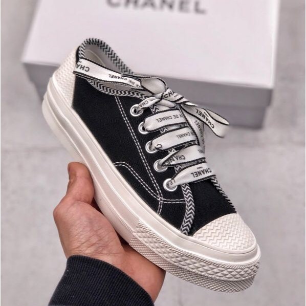 chanel converse style sneakers