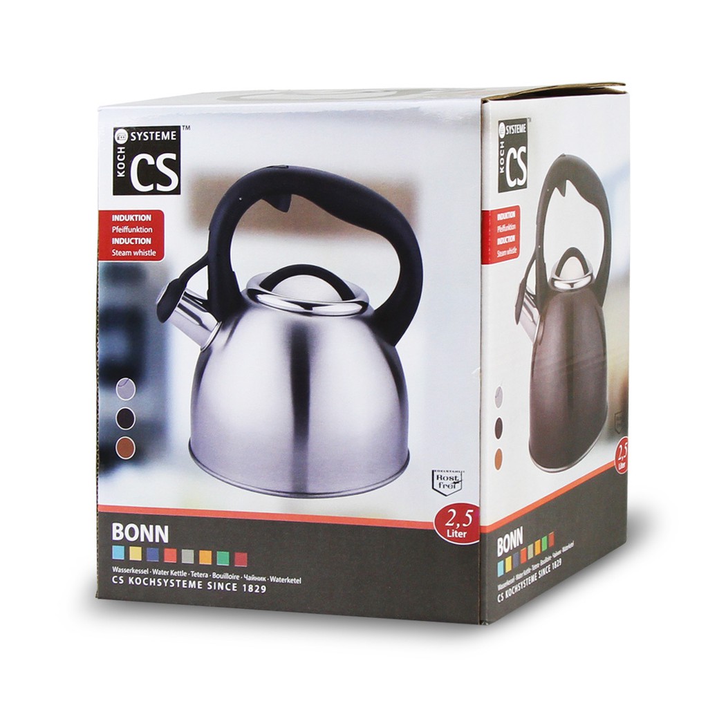 GERMANY BRAND CS BONN WHISTLING STOVE TOP WATER KETTLE 2.5 SS | Shopee  Malaysia