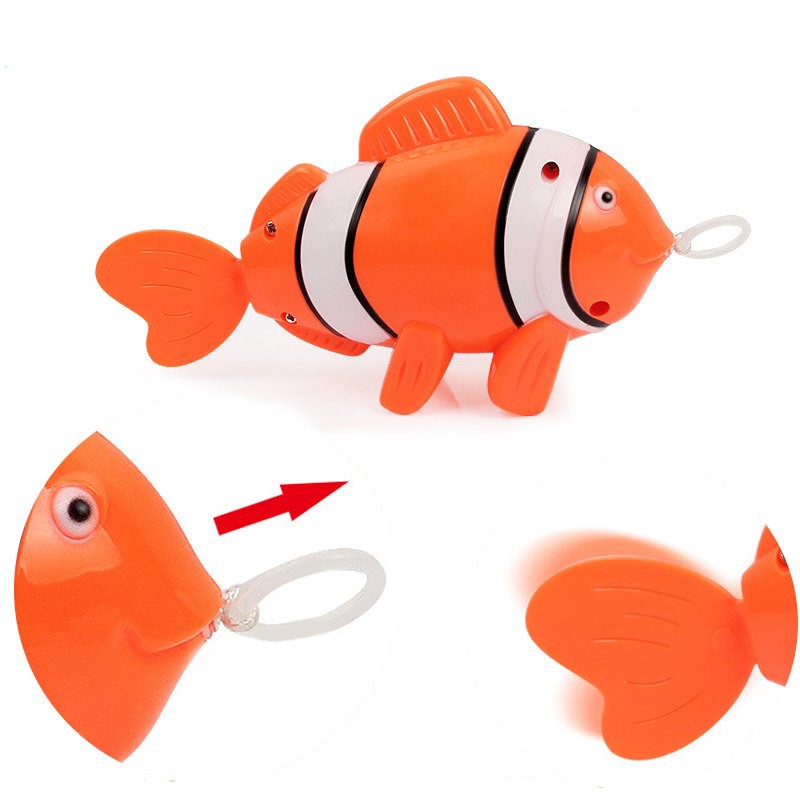 Move The Tail Colorful Fish Clockwork Toy Baby Creative Bath Toy Color Random 
