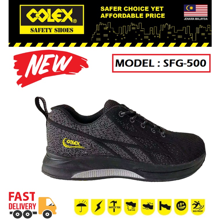 COLEX Safety Fashion Stylish Affordable SFG-500 Steel Toe Cap Shoes/ NEW ITEM Kasut Besi Jenis Baru