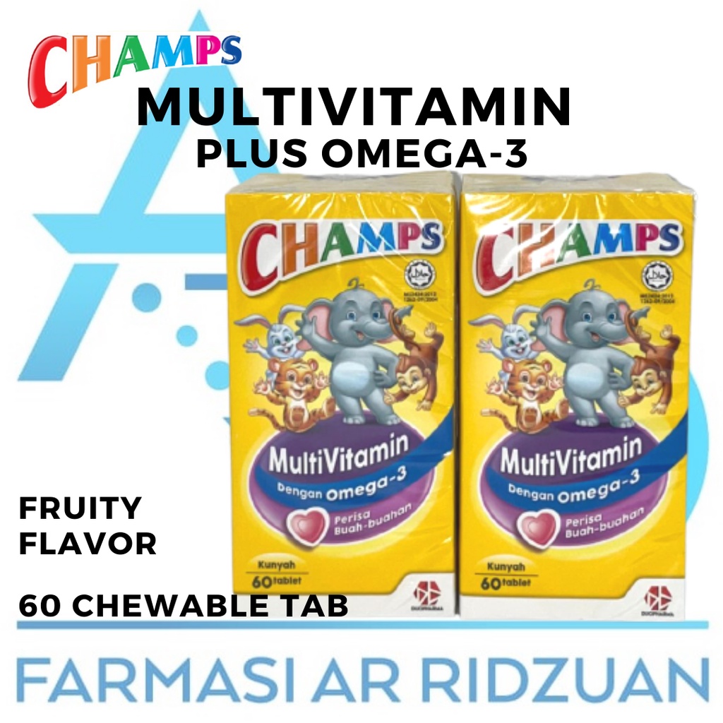 Champs Multivitamin Plus Omega3 60 Chewable Tablets (Fruity Flavour) Shopee Malaysia