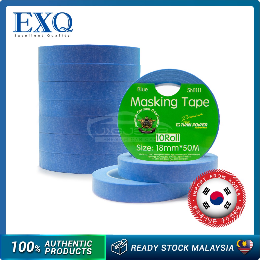EXQ 10x Blue Masking Tape 18mm*50M High Performance Grade For Detailing