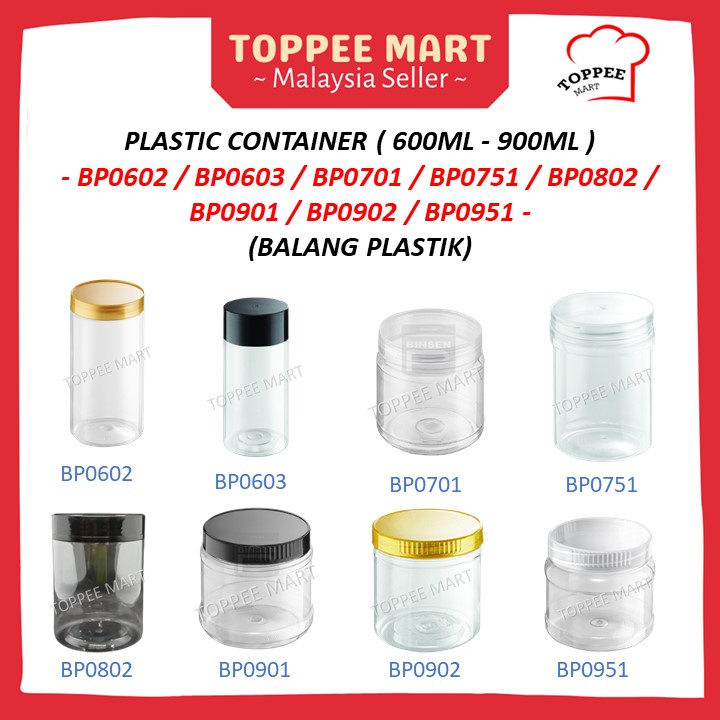 Plastic Container ( 600ml 900ml ) BY PCS [ BALANG BISKUT RAYA BP0602