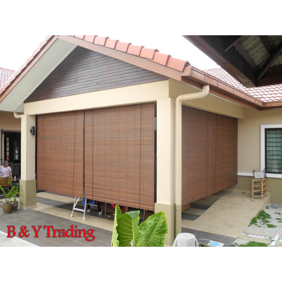 Bidai kayu meranti  wooden outdoor blinds  6 x 6 Shopee 