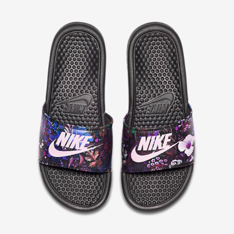 floral nike slippers