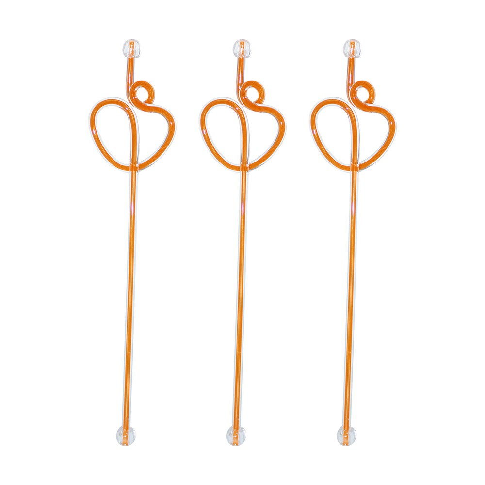 Acrylic Swizzle Stiring Stick - Orange (10pcs)