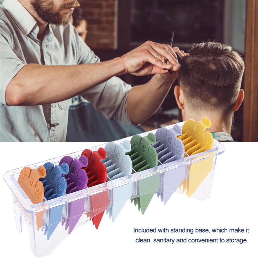 8 Sizes Guide Comb Set Rainbow Color Clipper Spare Parts Haircut Accessories