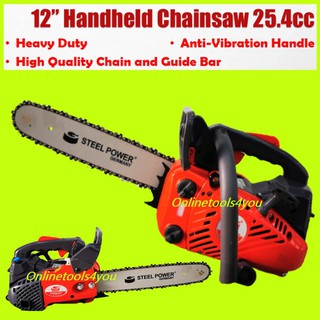 Topsun T3612 12 Gasoline Chainsaw With Oregon Chain Guide Bar 250mm 35 8cc 1 1kw Petrol One Hand 2t Chain Saw Shopee Malaysia