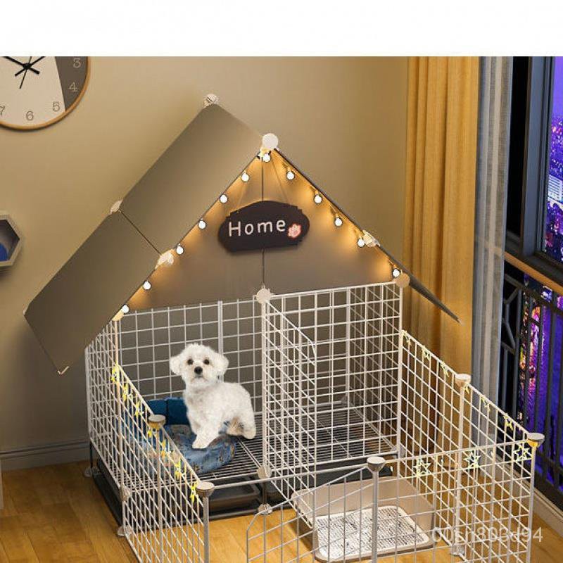 Dog Cage 狗笼子小型犬泰迪中型犬室内大型犬带厕所分离宠物猫笼家用狗别墅 Shopee Malaysia