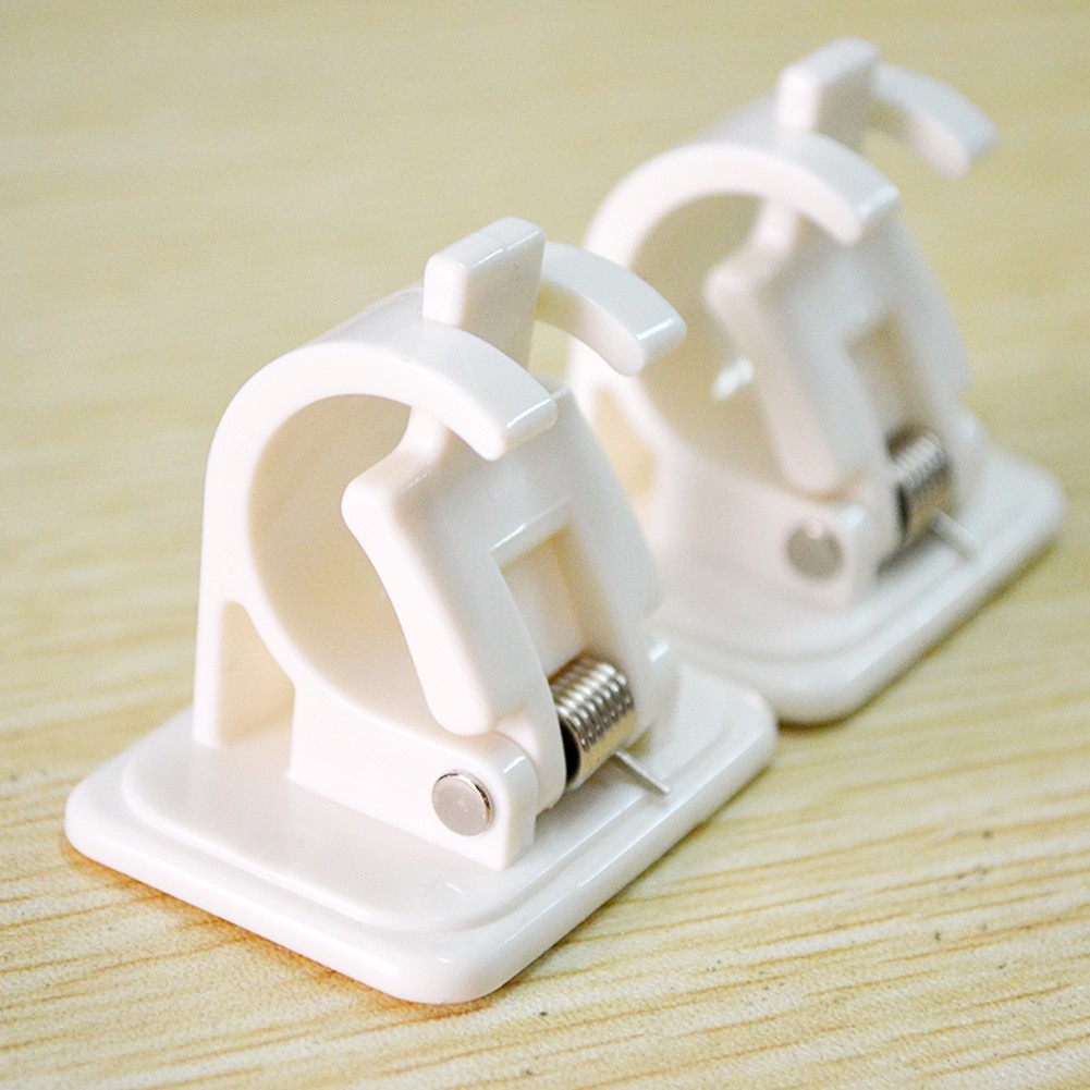 Ironman 2pcs Self Adhesive Curtain Rods Hanger Crossbar Wall Hooks