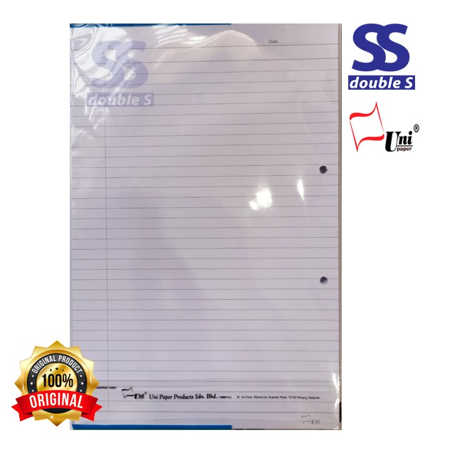 Uni Paper Foolscap Paper Kertas Kajang A4 Exam Sheets S 38 80gsm 80sheets S 37 70gsm 100sheets Shopee Malaysia