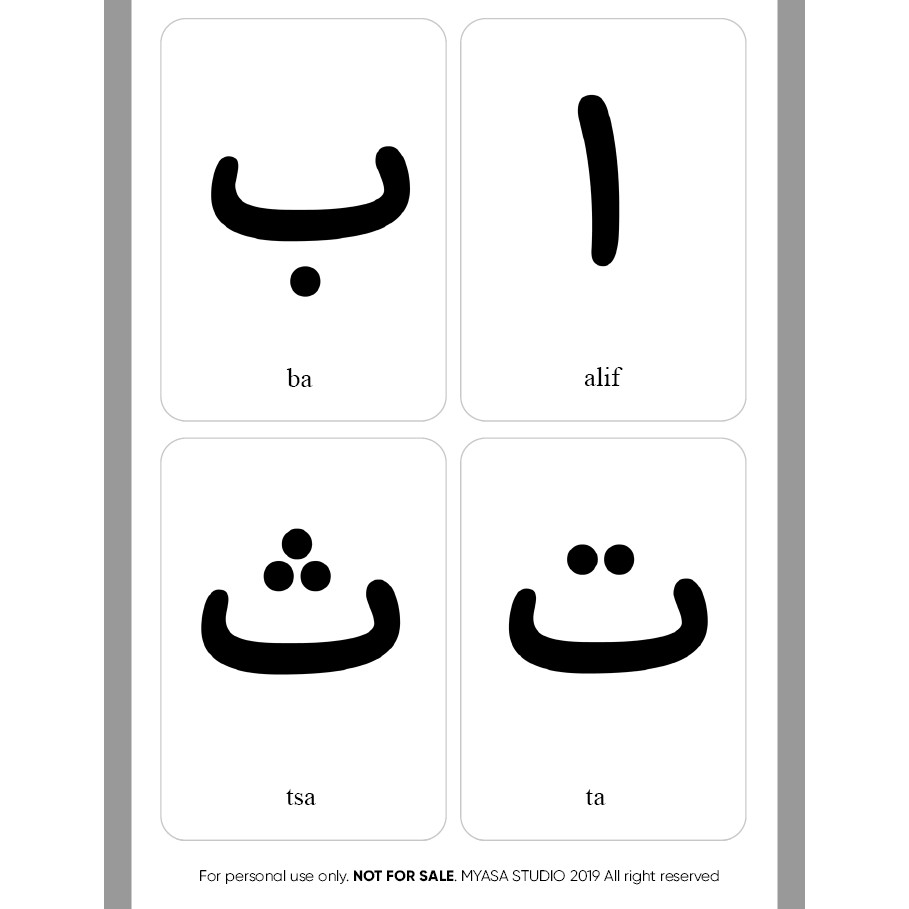 Alif Ba Ta Flash Card Pdf