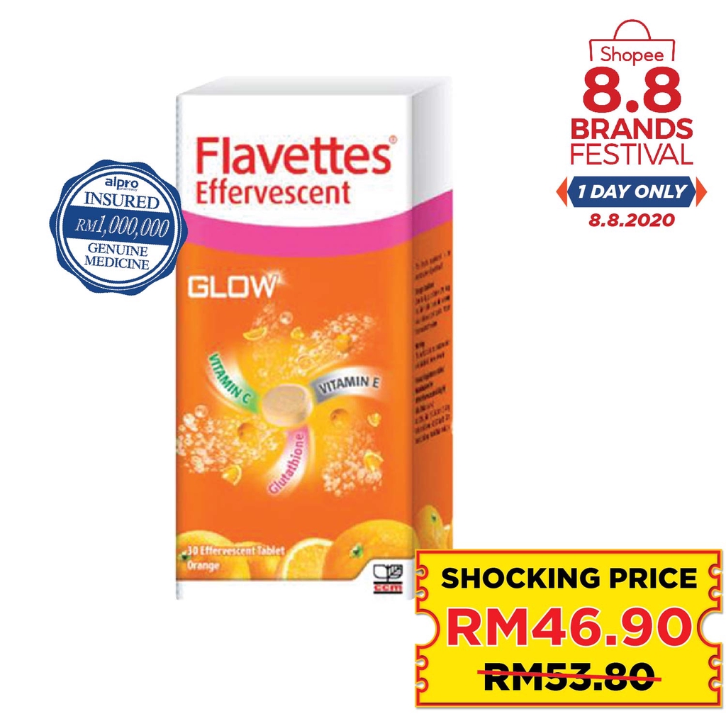 【8.8】Flavettes Effervescent Glow- Vitamin C 1000mg for ...