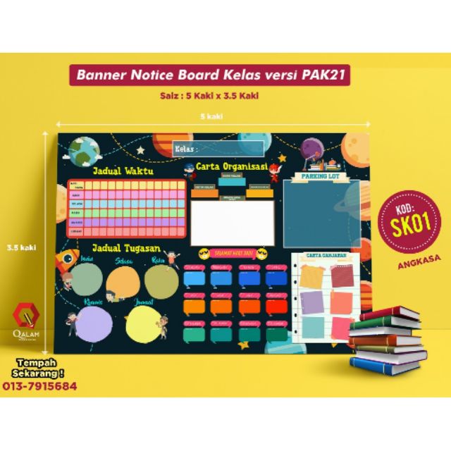 Banner Kelas Papan Kenyataan Notice Board Class Deco Pak21 Shopee Malaysia