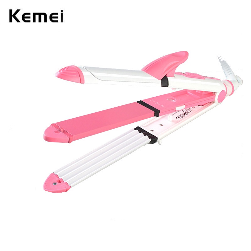 Kemei 3 in 1 Hair Curling Iron Hair Straightener Iron Plate Heated Roller  KM-1213 | Shopee Malaysia