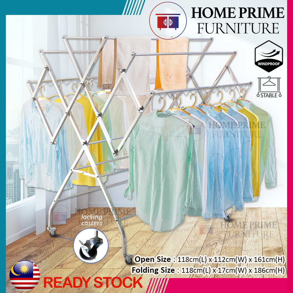 OR006 Laundry Drying Rack Stainless Steel Foldable Clothing Drying Rack