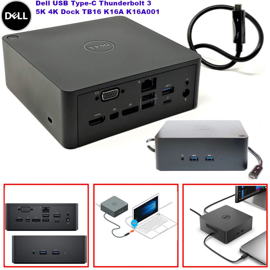 Dell USB Type-C Thunderbolt 3 5K 4K Dock TB16 K16A K16A001 Type C Business  Docking Station New | Shopee Malaysia