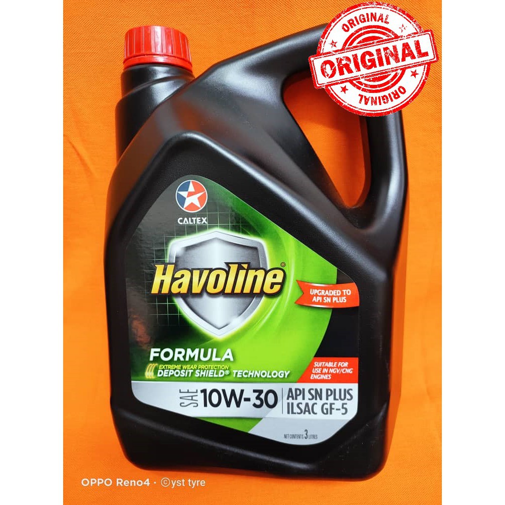 CALTEX 10W30 Havoline Formula API SN PLUS (3L) Shopee Malaysia