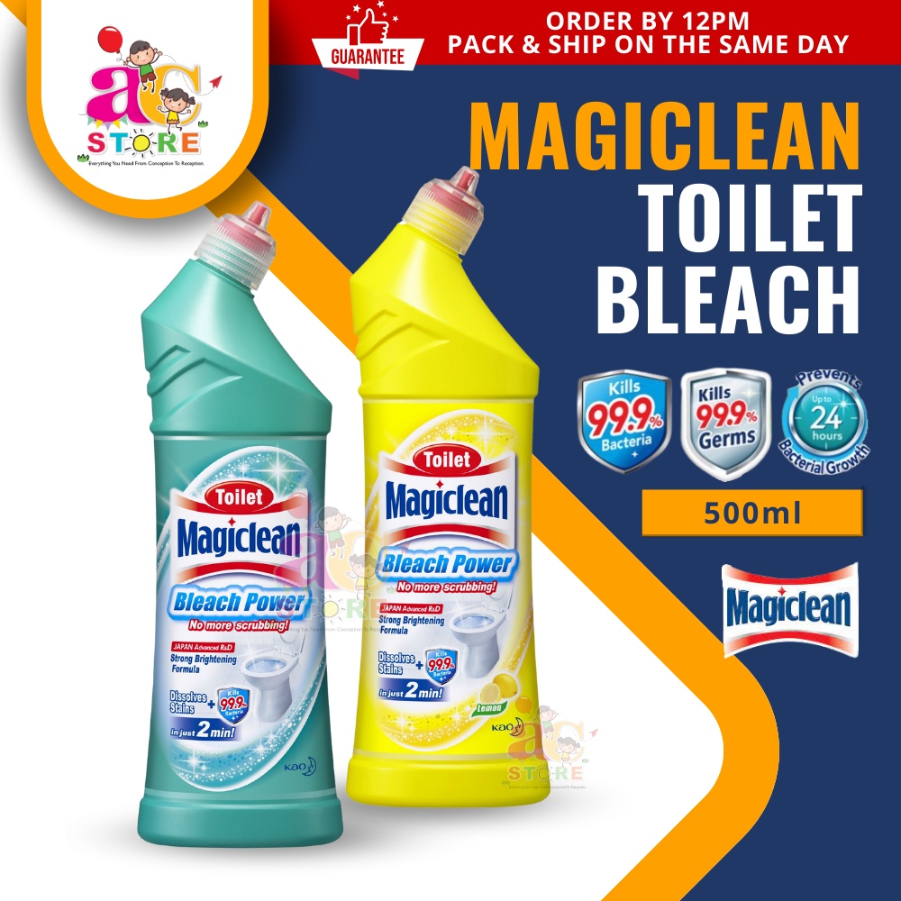 AC- MAGICLEAN Toilet Bleach Regular / Lemon (500ml) Dual Power Toilet ...