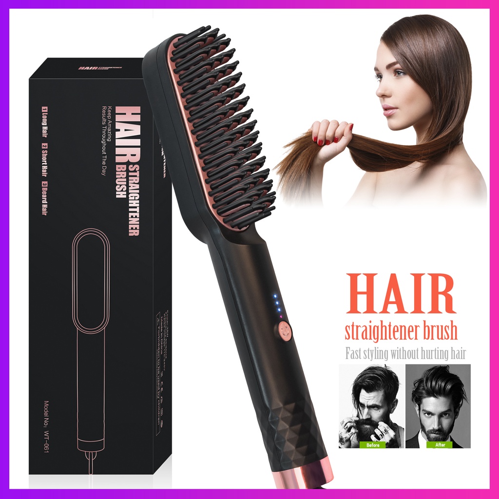 Hair straightener comb fast Heating not hurt Hair Straight Hair Curling  Rambut For Girls and Boys | Shopee Malaysia