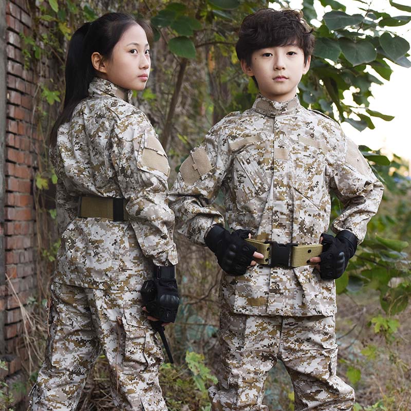 baju askar budak Outdoor Children Camp Camouflage Hunting Clothes Kids
