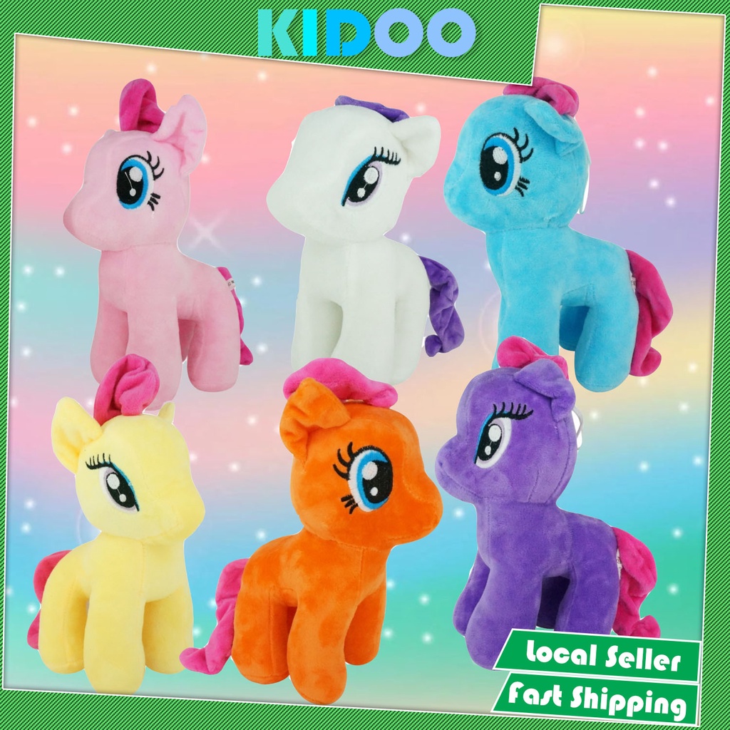 Kidoo Ready Stock 20cm/25cm My Little Pony Unicorn Rainbow Plush Soft Kids Girl Toy Doll Patung Pony Cute Stuffed Toy
