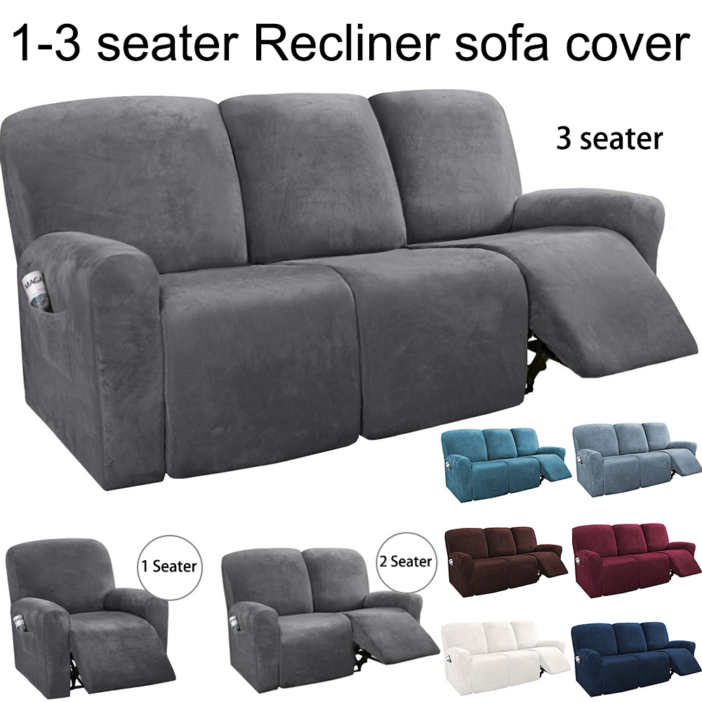 Recliner Sofa Covers Velvet Stretch Reclining Couch Covers for 1-3 seater  Cushion Sofa Slipcovers Furniture Covers Form Fit Customized Style Thick  Soft Washable | Shopee Malaysia