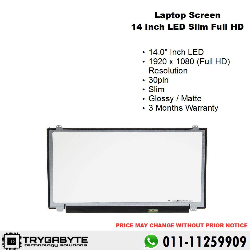  Laptop Screen 14 Inch LED Slim 30pin Full HD Laptop Screen 