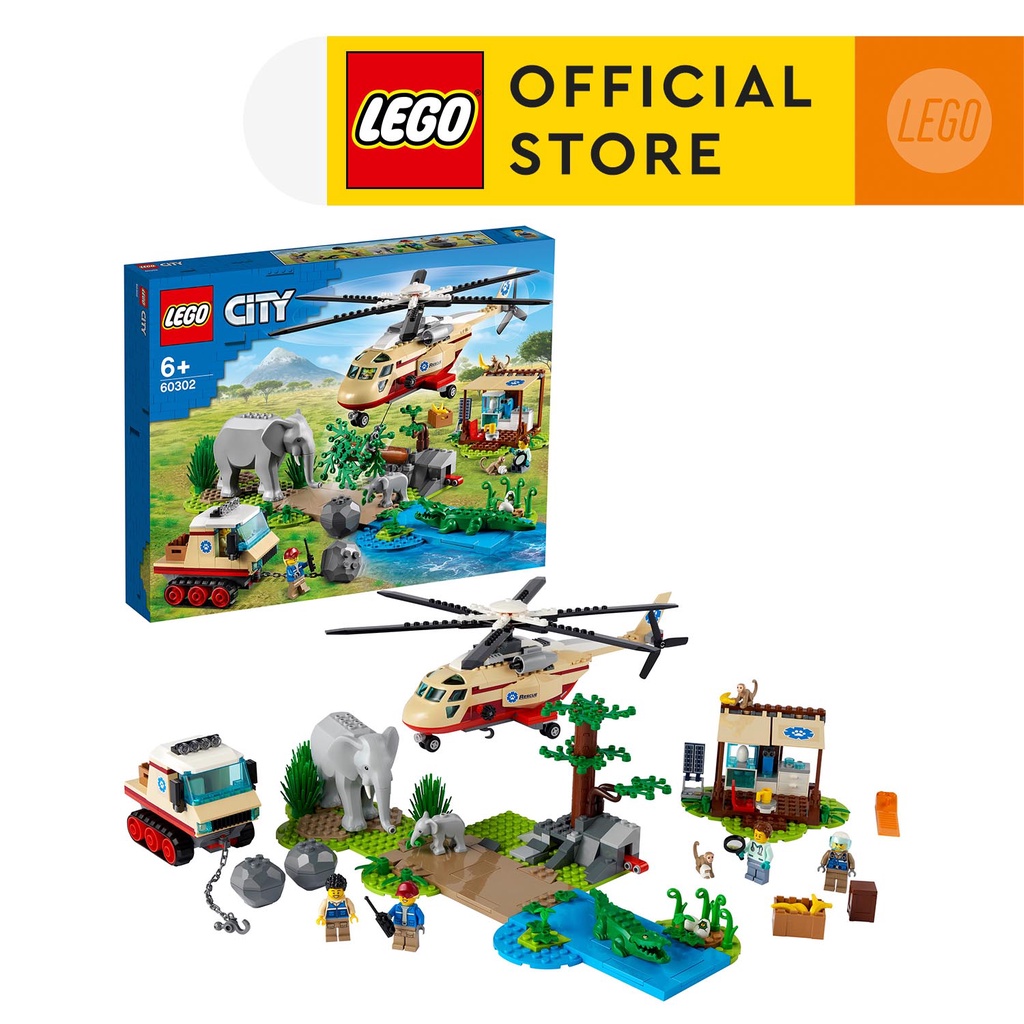 LEGO City 60302 Wildlife Rescue Operation (525 Pieces) Building Toy Toys For Kids Building Blocks Animal Rescue Playset