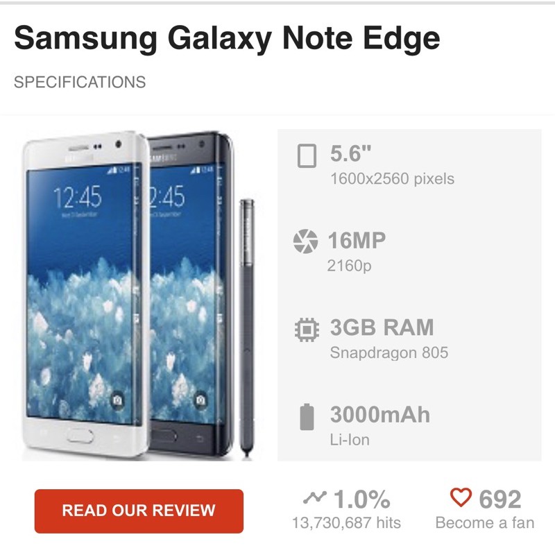 Samsung Galaxy Note Edge Sc 01g 3gb 32gb Original Secondhand Shopee Malaysia