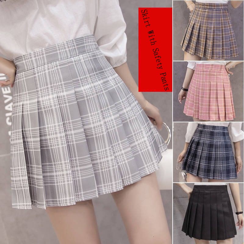 Botong Cute High Waist Tartan Skirt One Size Fit All Short Mini Skirt