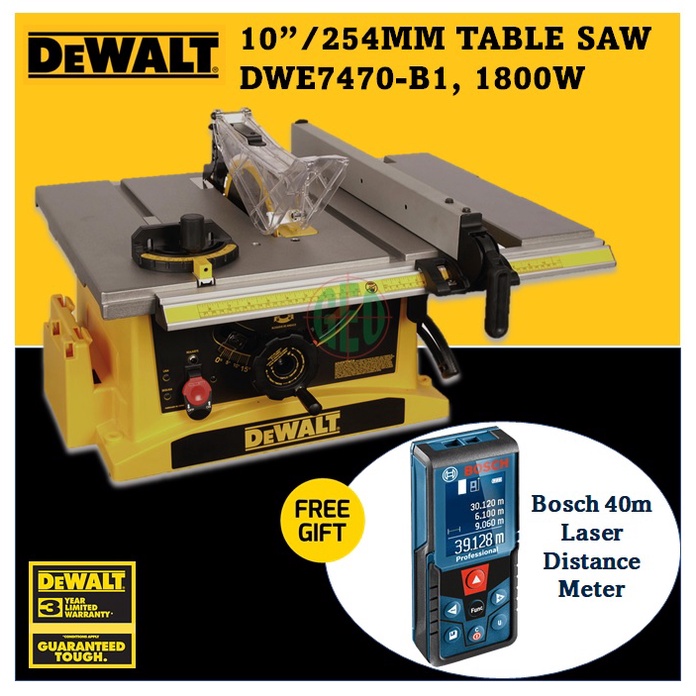 Dewalt Dwe7470 B1 1800w 10 254mm Table Saw Free T Shopee Malaysia