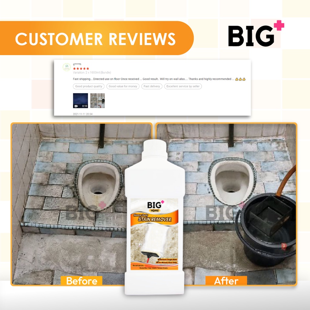 Buy BIG+ Heavy Duty Stain Remover (2x1000ml) Toilet Floor Cleaner