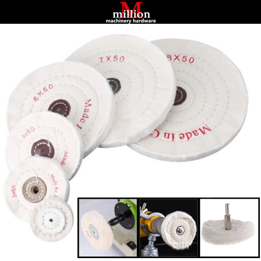 Cotton White Cloth Wheel Jewelry Polishing Cloth Wheel Mirror Polishing Wheel Buffing Cleaning Polishing Bench Grinding