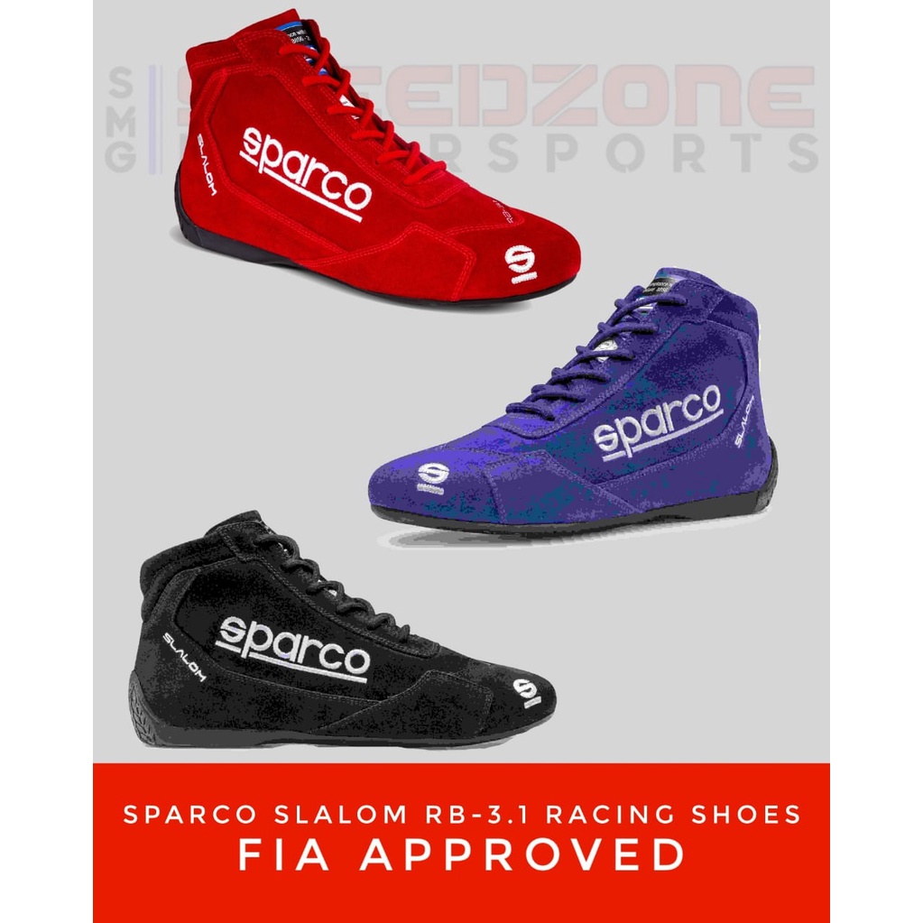 Bottines De Racing SPARCO RB Slalom 3.1 - Homologuées FIA - Cuir Daim - Semelle Caoutchouc | Pour Sport Automobile