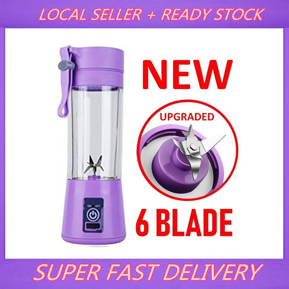 (UPGRADED 6 BLADES)Portable Electric Juice Cup Blender juice maker