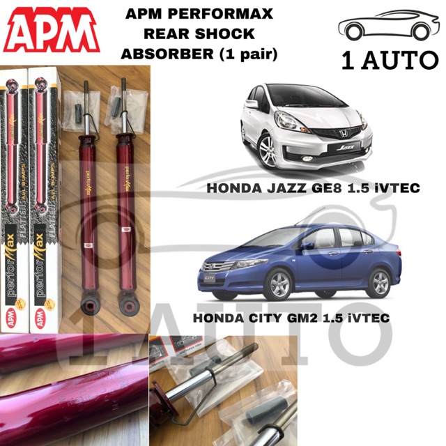 Apm Performax Rear Shock Absorber Honda City Tmo Gm2 Jazz Ge8 1 5 Insight Ze2 Hybrid 1 3