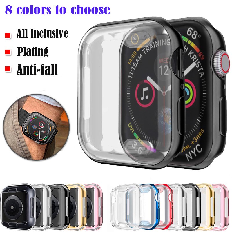 Applewatch protective shell iwatch protective sleeve Apple watch watch 5 generation 4/3/2/1 soft silicone transparent frame 44/42/40/38mm all-inclusive electroplating original ultra-thin accessories