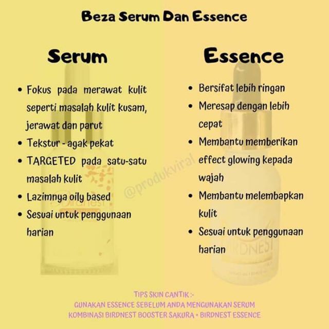 beza essence dan serum