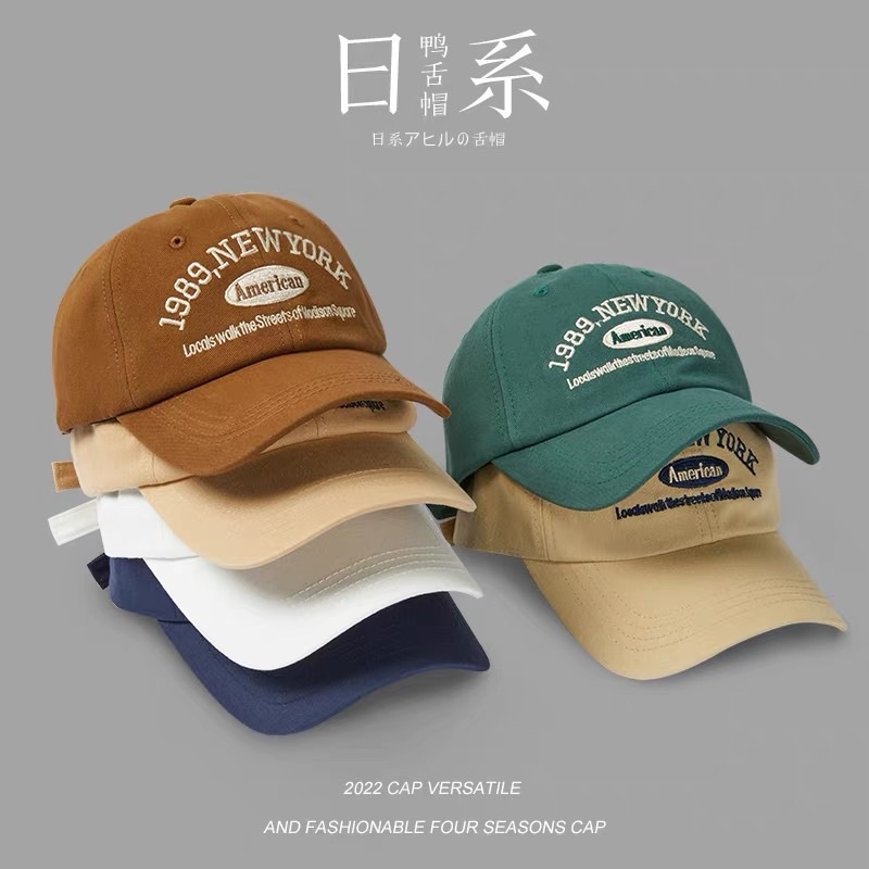 Korean Cap Women Ins Baseball Cap Women and Men 'NEW YORK' Baseball Cap Unisex Street Letter Embroidery Cap