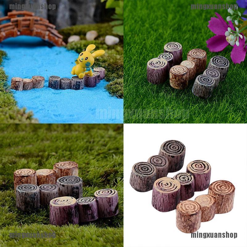 Diy Fairy Garden Miniature Resin Tree Stump Bridge Craft Micro