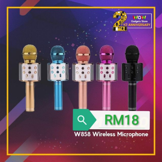 Microphone W858 Bluetooth Speaker Shopee Malaysia