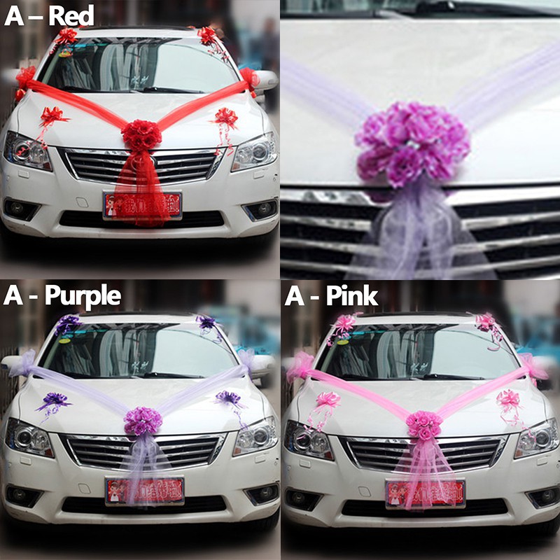 Artificial Wedding Car Decoration Flowers Car Handles Decor