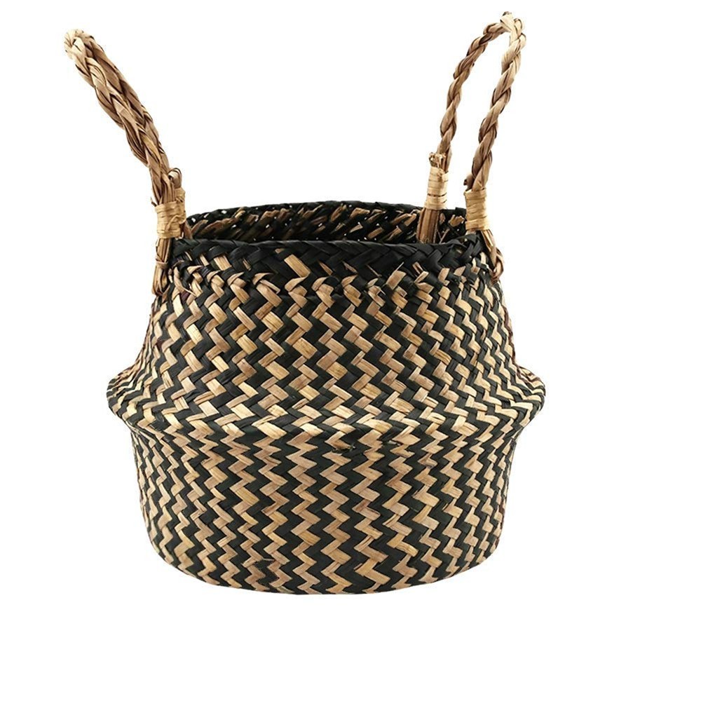 Seagrass Wicker Basket Flower Pot Folding Basket Dirty Basket