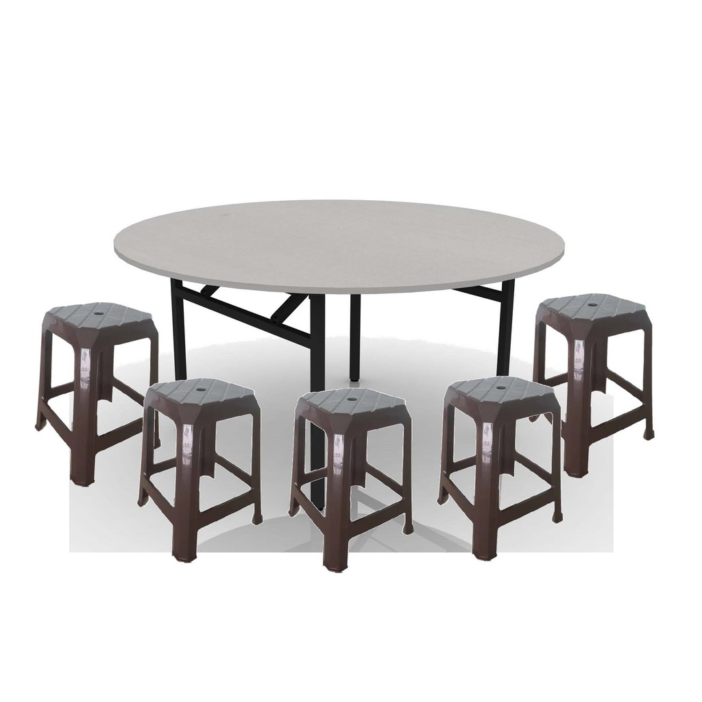 1-unit-round-table-5-unit-stool-set-shopee-malaysia